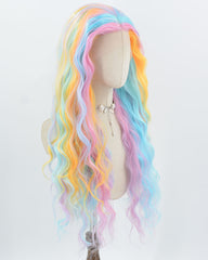Rainbow Curly Synthetic Lace Front Wig WW1021
