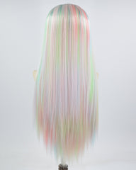 Green Dark Root Rainbow Synthetic Lace Front Wig WW658