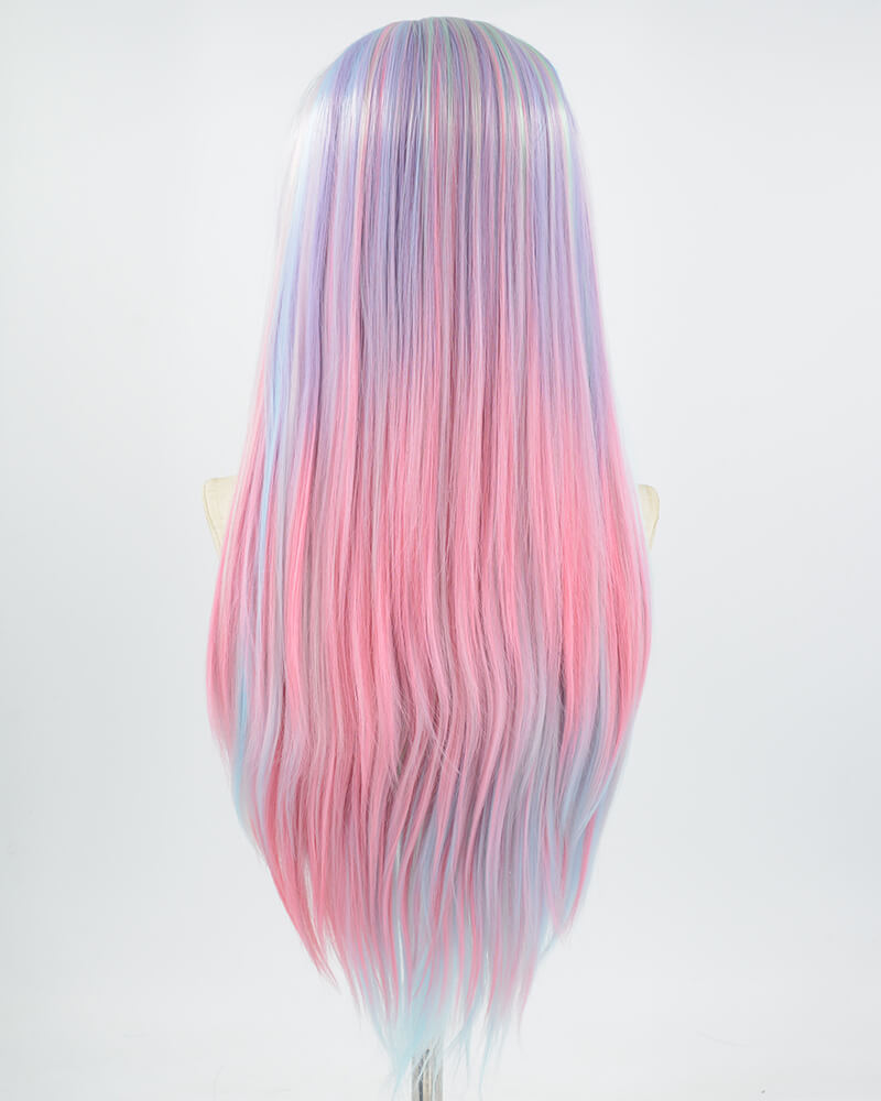 Pink and blue gradient long wig  KF11110