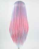 Pink Rainbow Long Straight Synthetic Lace Front Wig WW567