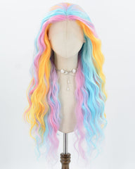 Rainbow Curly Synthetic Lace Front Wig WW1021