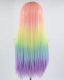 Rainbow Straight Synthetic Lace Front Wig WW664