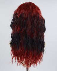 Red Ombre Black Curly Synthetic Wig HW373