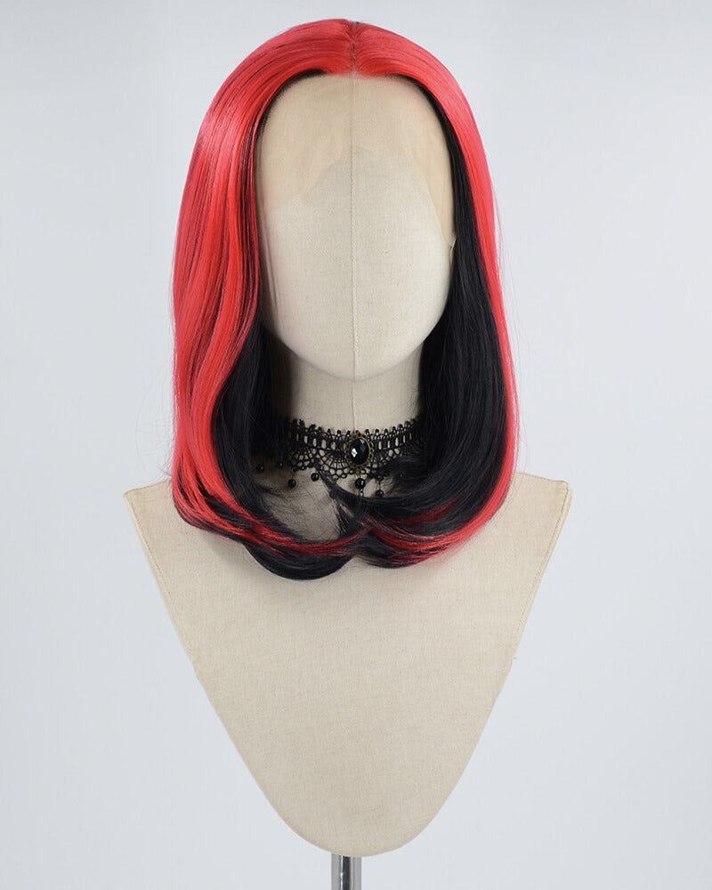 Red Black Bob Synthetic Lace Front Wig WW629