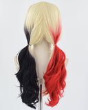 Harley Quinn Half Black Half Red Synthetic Lace Front Wig WW276