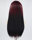 Mixed Red Black Straight Synthetic Wig HW305