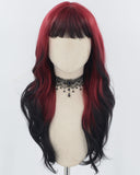 Red Ombre Black Long Synthetic Wig HW681