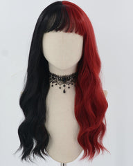 Half Black Half Red Synthetic Wig HW648