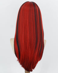 Red Highlights Black Synthetic Wig HW882