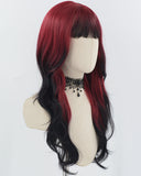 Red Ombre Black Long Synthetic Wig HW681