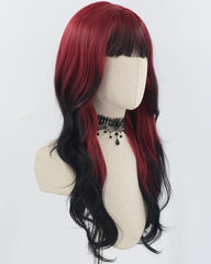 Red Ombre Black Long Synthetic Wig HW681