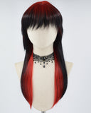 Red Ombre Black Synthetic Wig HW438