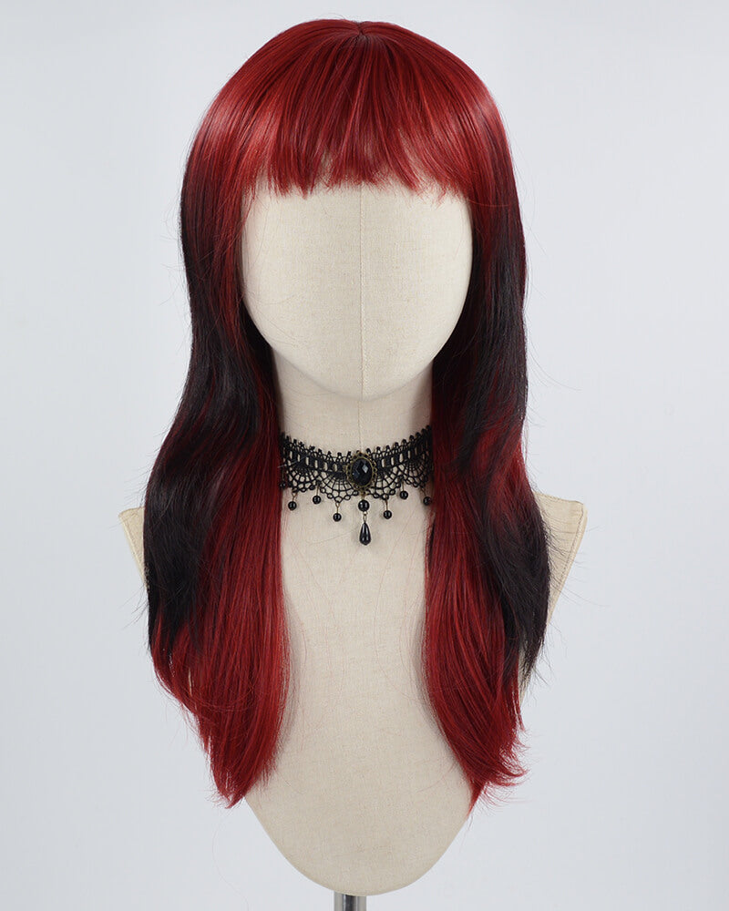 Red Ombre Black Synthetic Wig HW368