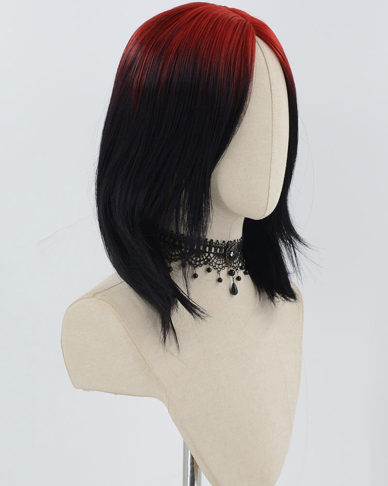 Red Ombre Black Synthetic Wig HW635