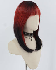 Red Ombre Black Synthetic Wig HW667