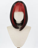 Red Black Short Synthetic Wig HW808