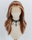 Red Brown Skunk Stripe Blonde Synthetic Lace Front Wig WW1067