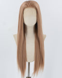 Red Brown Long Straight Synthetic Lace Front Wig WW914