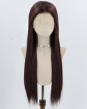 Red Brown Long Straight Synthetic Lace Front Wig WW985