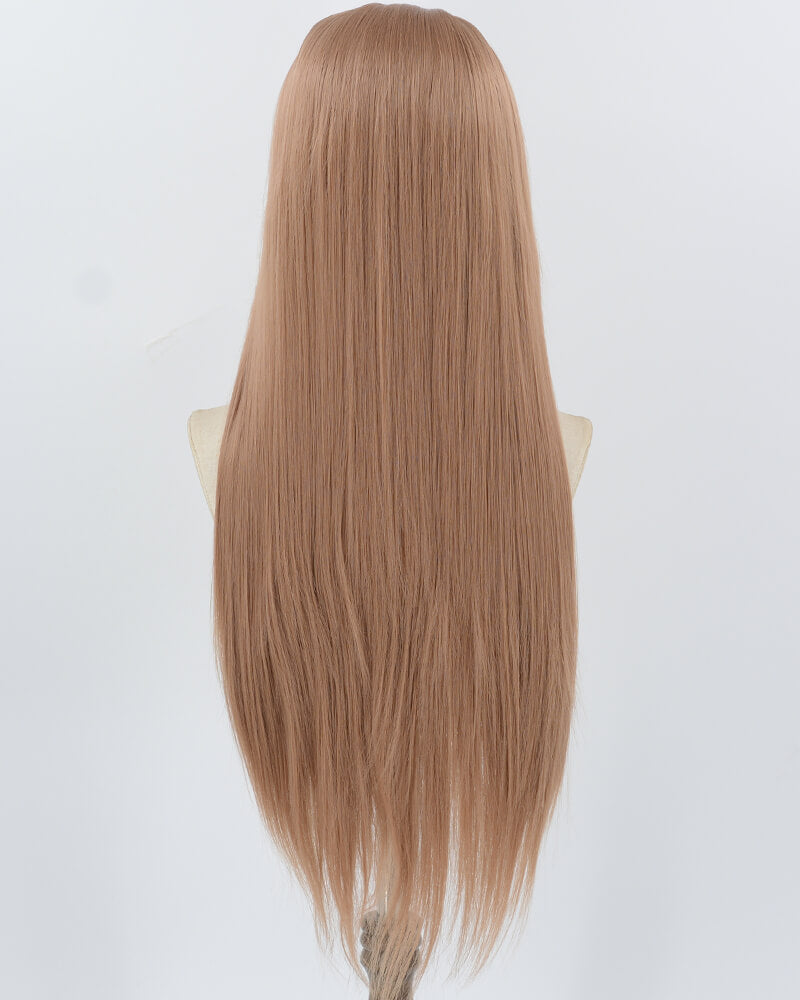 Red Brown Long Straight Synthetic Lace Front Wig WW914