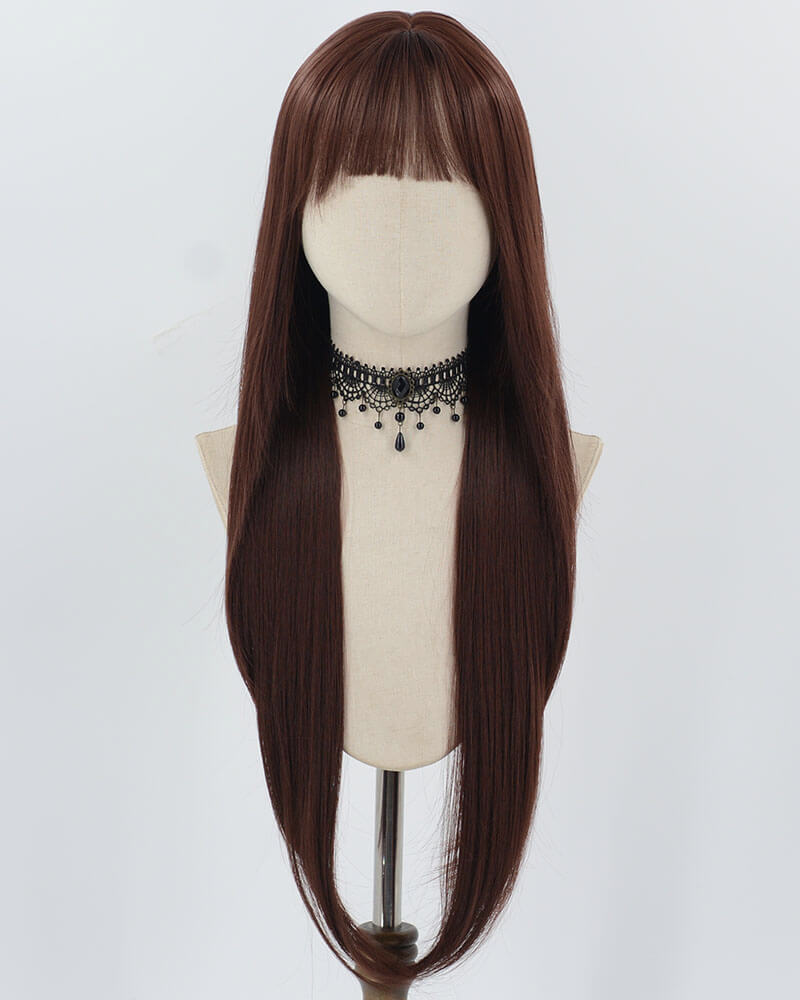 32 inch Brown Red Synthetic Wig HW660