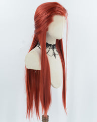 Red Straight Synthetic Lace Front Men's Wig MW053