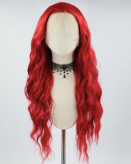 Red Curly Long Synthetic Lace Front Wig WW705
