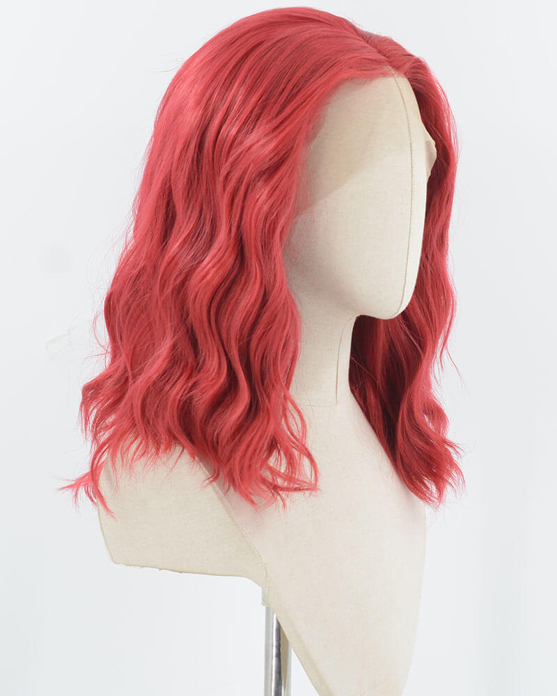 Red Curly Synthetic Lace Front Wig WW912