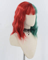 Red Green Short Synthetic Wig HW700
