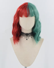 Red Green Short Synthetic Wig HW700