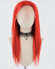 Red Straight Human Hair Wig HT034