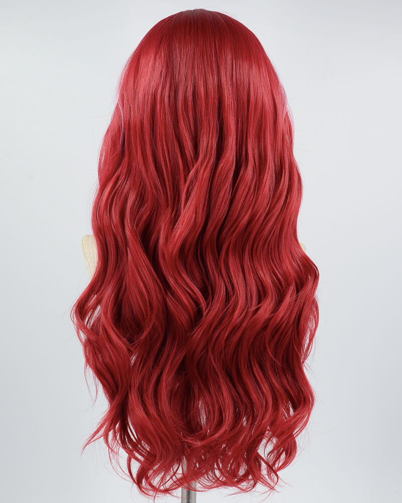 Pink Skunk Stripe Red Synthetic Lace Front Wig WT237