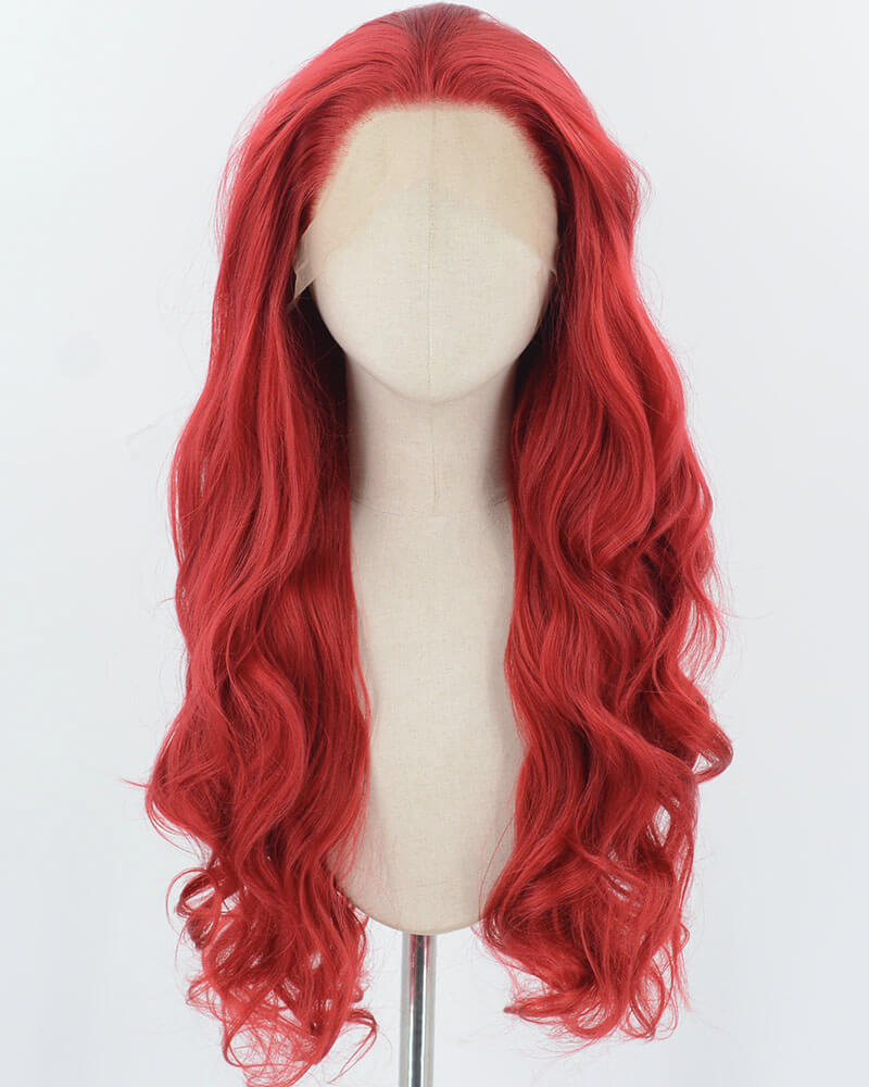 Red Synthetic Lace Front Wig WT037