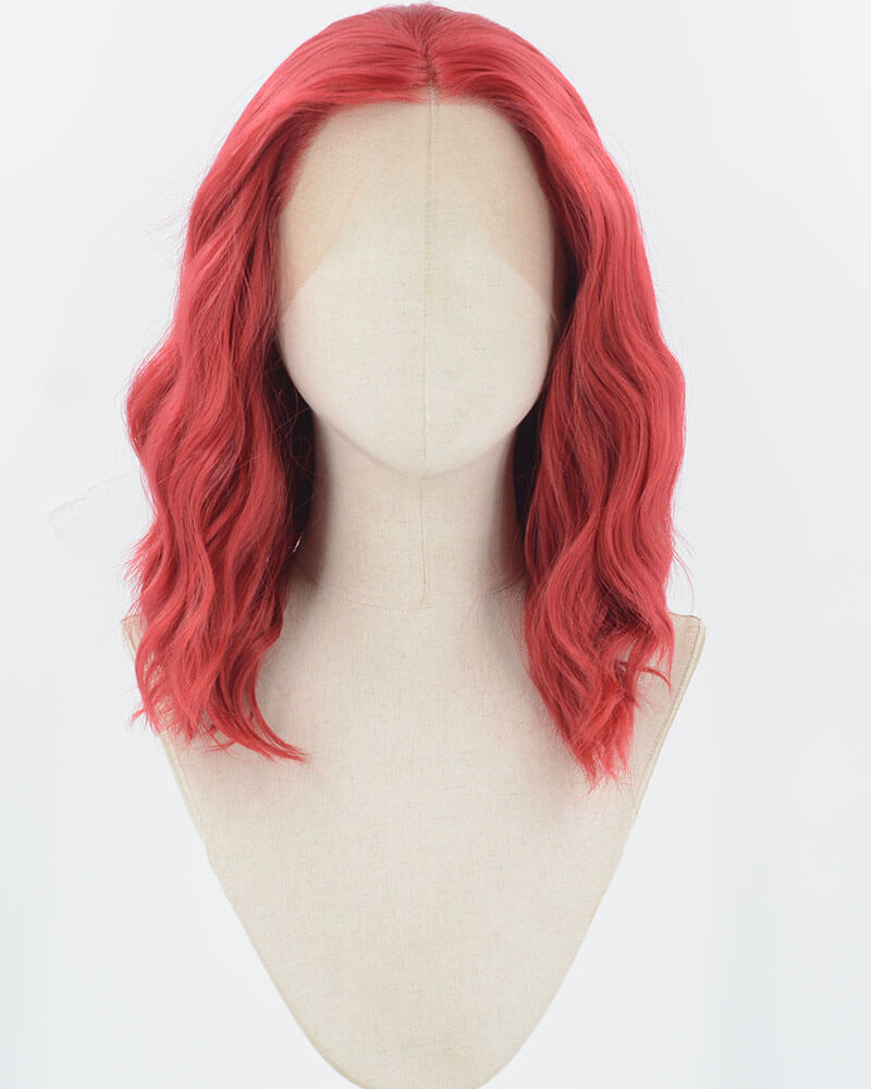 Red Curly Synthetic Lace Front Wig WW912