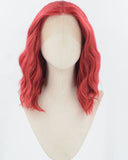 Red Curly Synthetic Lace Front Wig WW912