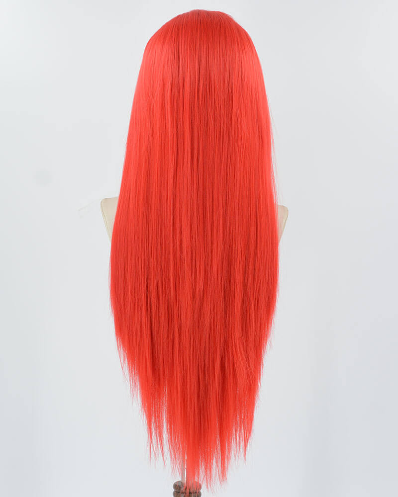 Red Long Straight Synthetic Lace Front Wig WW853