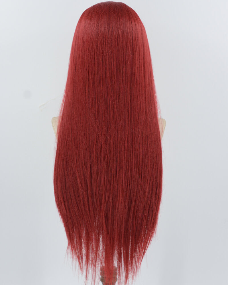 Red Long Straight Synthetic Lace Front Wig WW944