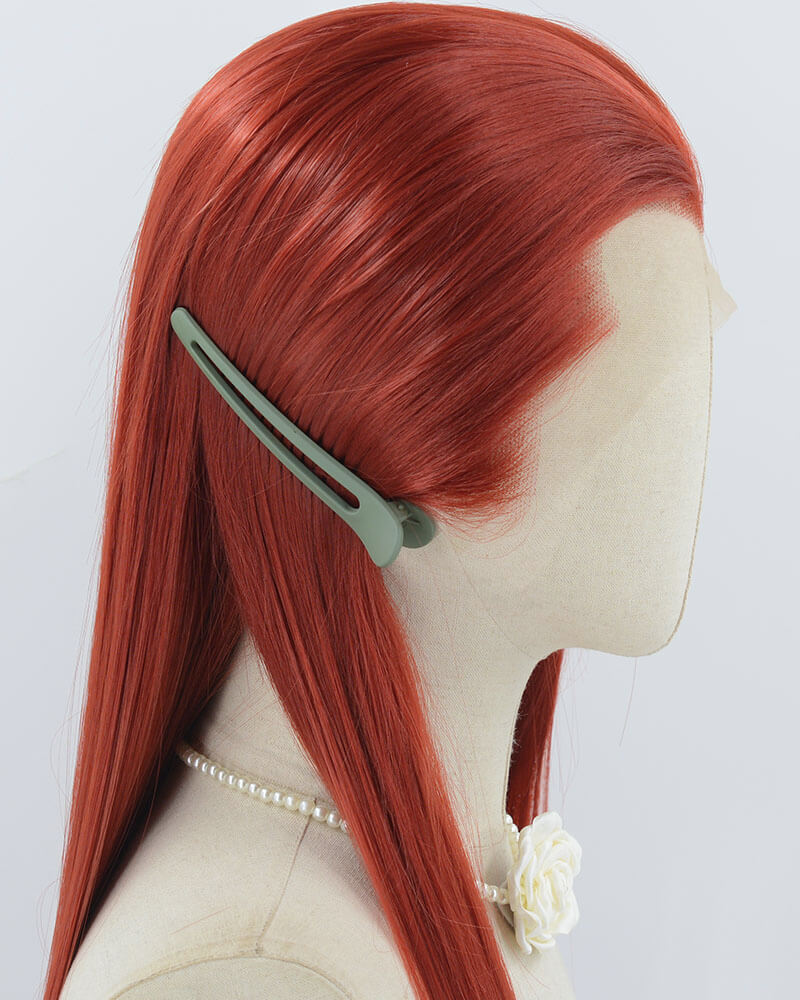 Red Straight Synthetic Lace Front Men's Wig MW061