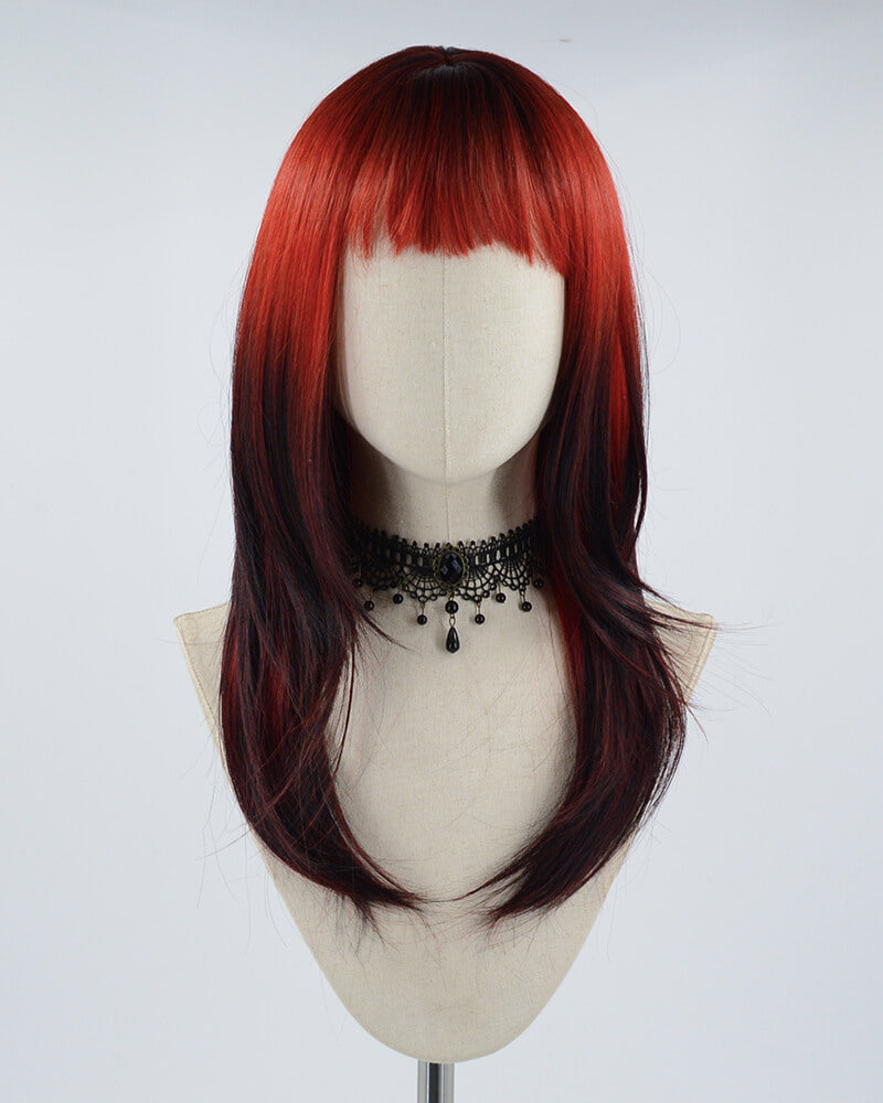 Black Ombre Red Synthetic Wig HW256