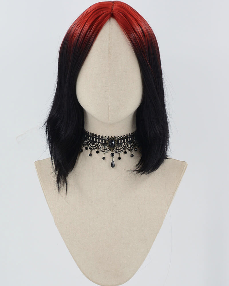 Red Ombre Black Synthetic Wig HW635