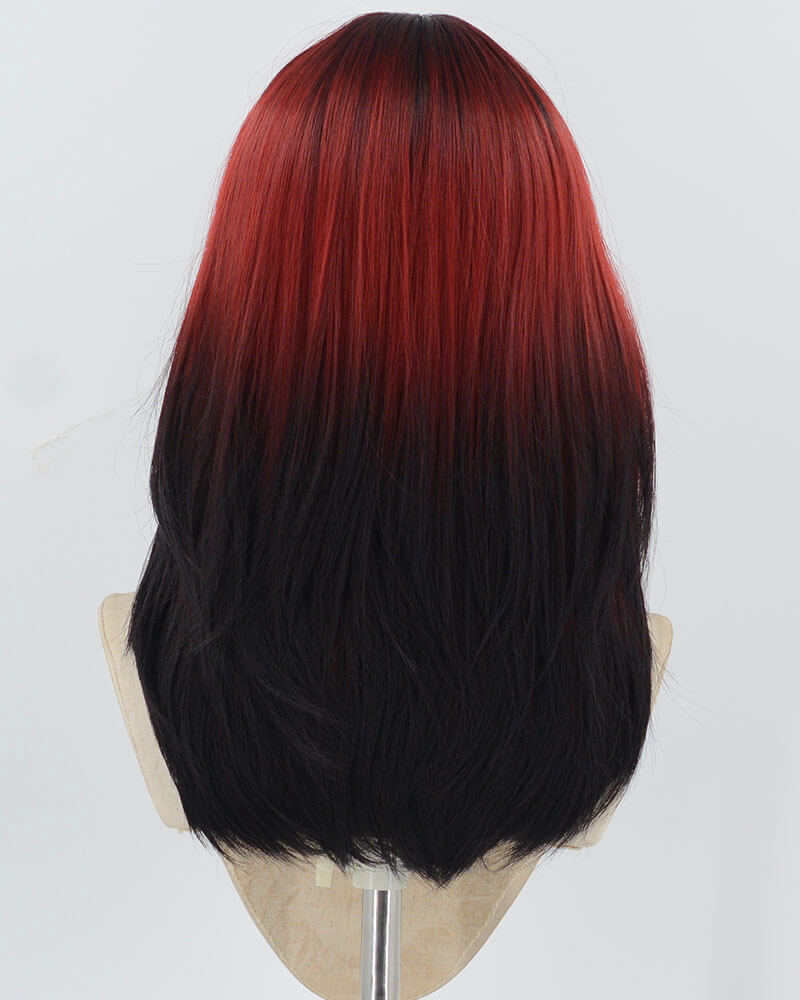 Red Ombre Black Synthetic Wig HW667