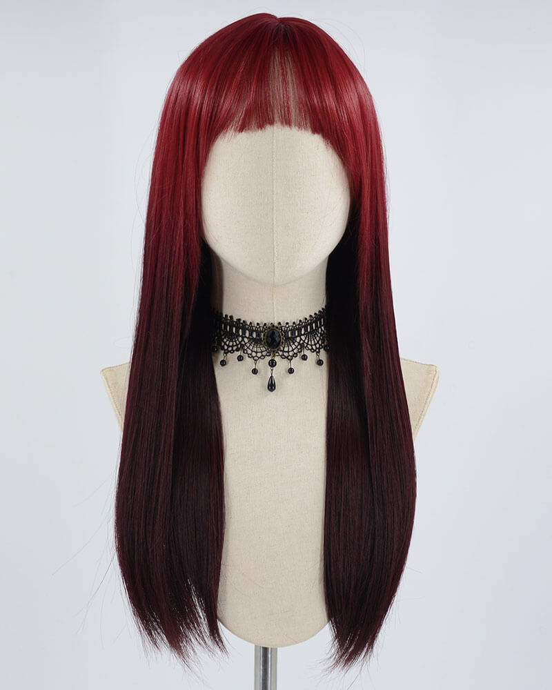 Red Ombre Straight Synthetic Wig HW343