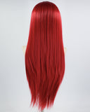 Long Straight Red Synthetic Lace Front Wig WW669