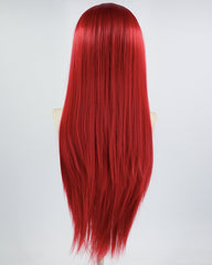 Long Straight Red Synthetic Lace Front Wig WW669