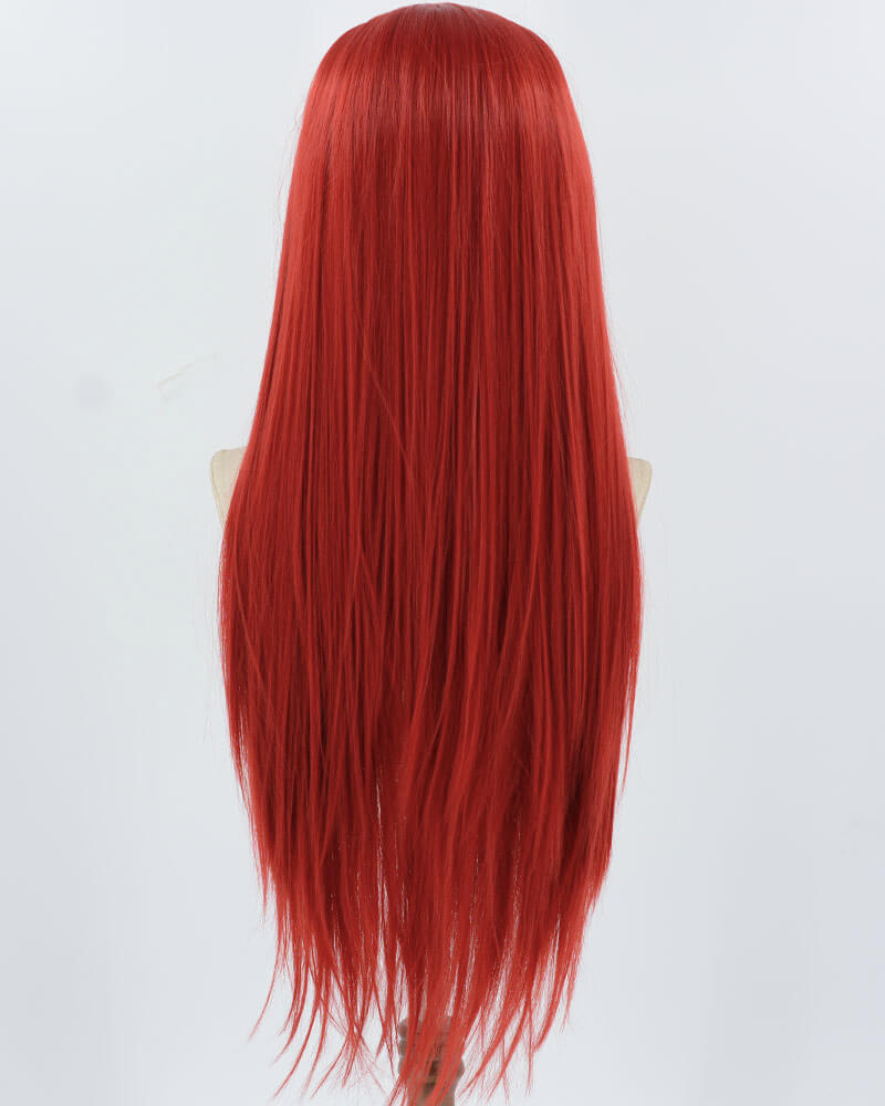 Red Long Straight Synthetic Lace Front Wig WW886