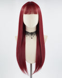 Long Straight Red Synthetic Wig HW446