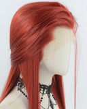Red Straight Synthetic Lace Front Men's Wig MW053