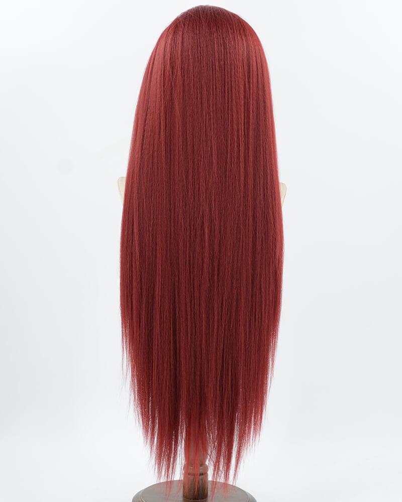 Wine Red Yaki Synthetic Lace Front Wig WW1051
