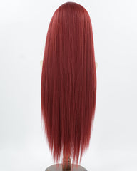 Wine Red Yaki Synthetic Lace Front Wig WW1051