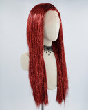 Red Tinsel Synthetic Lace Front Wig WW557